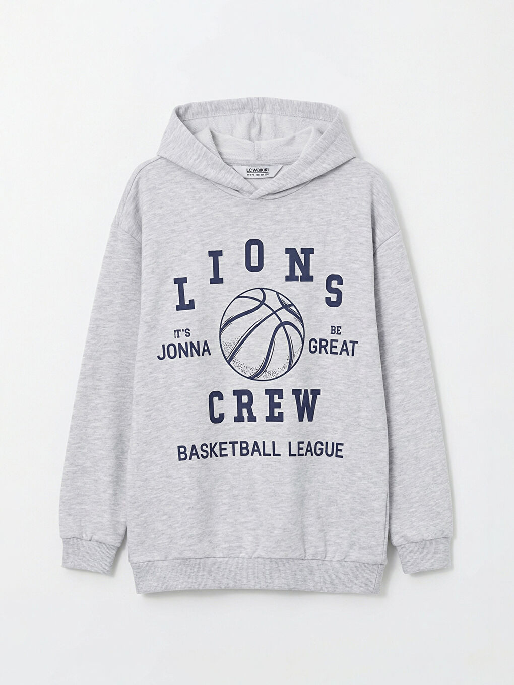 Gri Erkek Çocuk Kapüşonlu Baskılı Eşofman Takımı-1