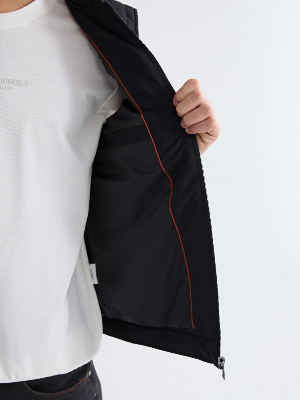 Siyah Standart Kalıp Erkek Yelek-3