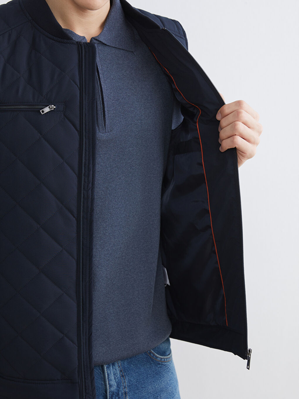 Lacivert Standart Kalıp Erkek Yelek-3