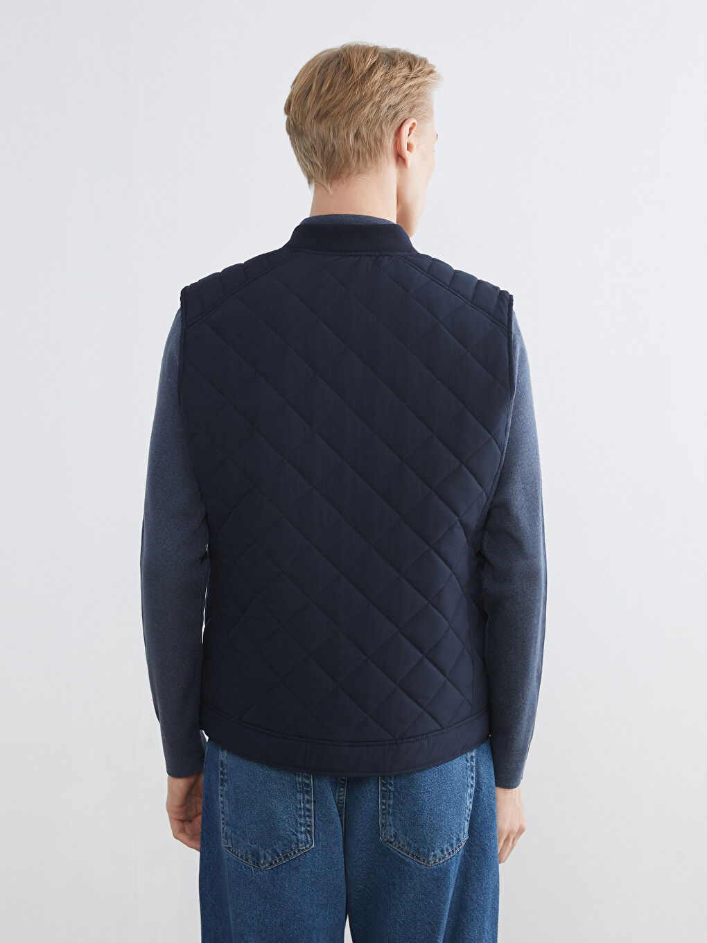 Lacivert Standart Kalıp Erkek Yelek-4