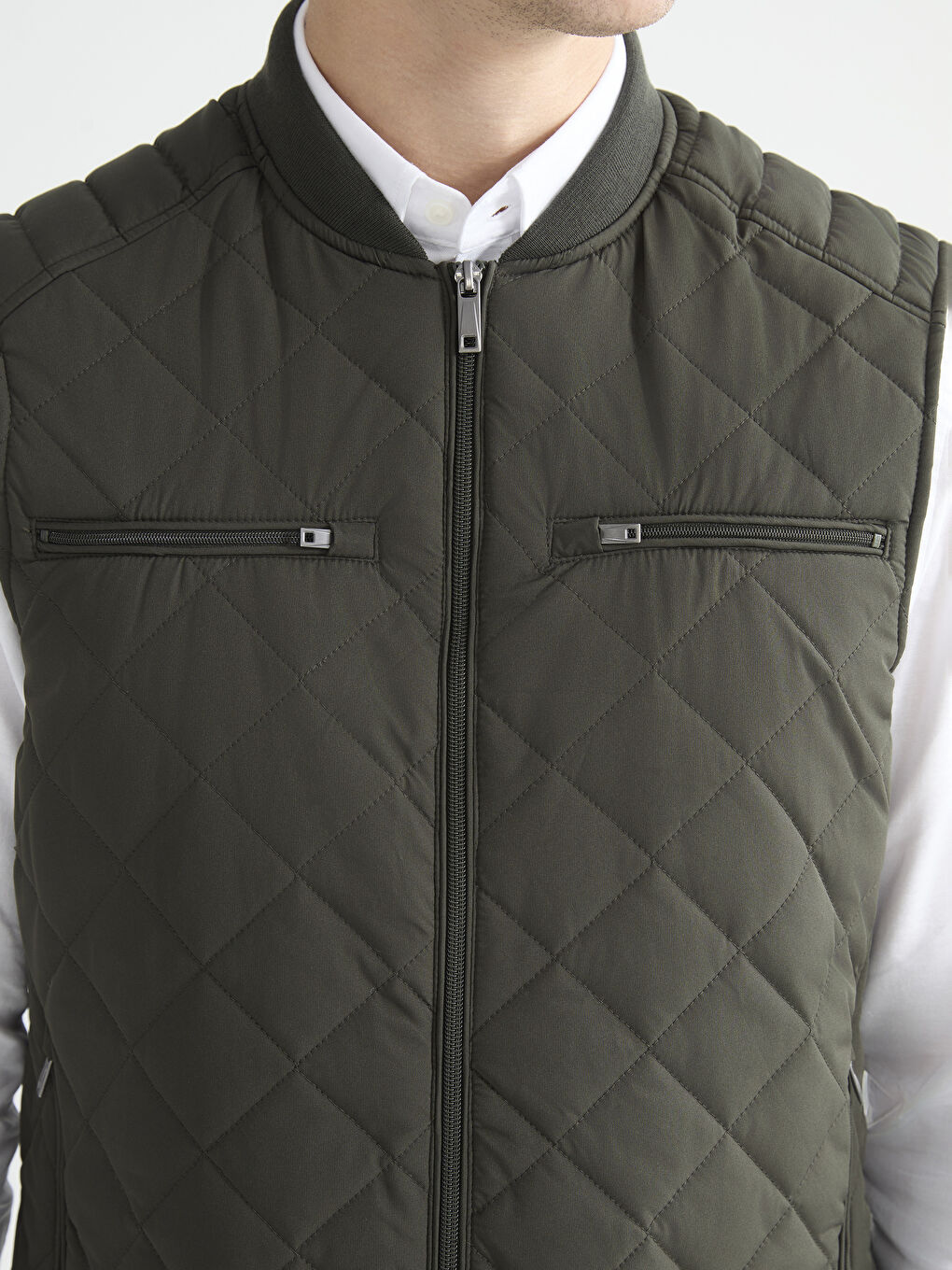 Haki Standart Kalıp Erkek Yelek-2