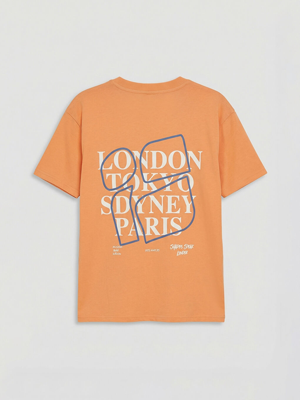 Turuncu Yazı ve Şehir Baskılı Penye Erkek Çocuk Tişört-2