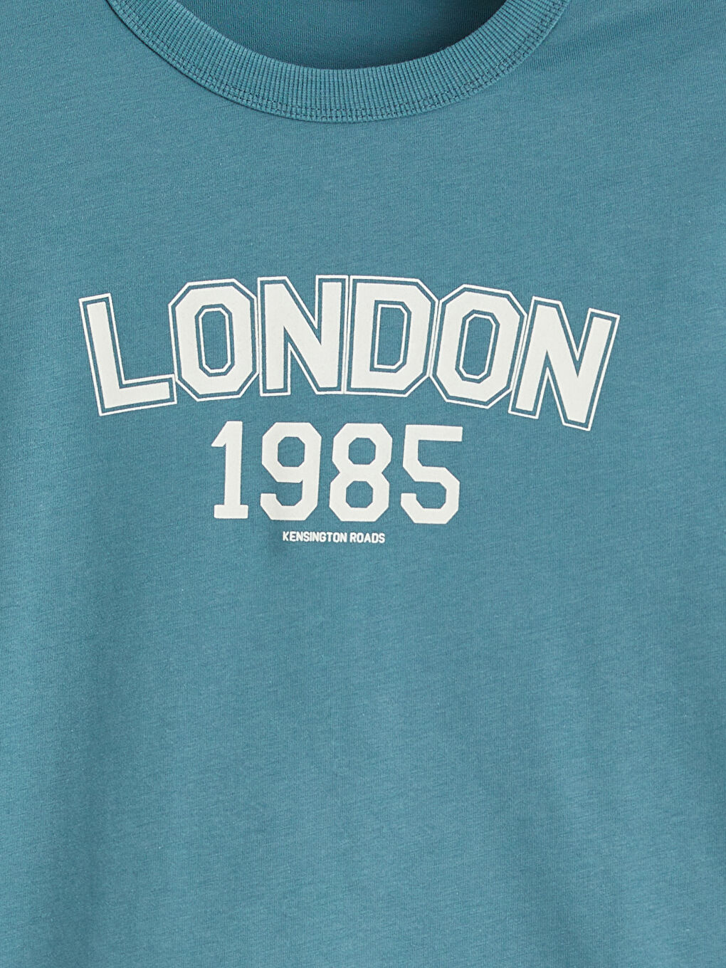 Yeşil Bisiklet Yaka London Baskılı Erkek Çocuk Tişört-1