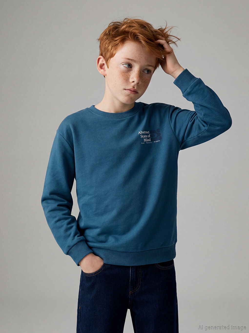 Boys' Crew Neck Printed Sweatshirt