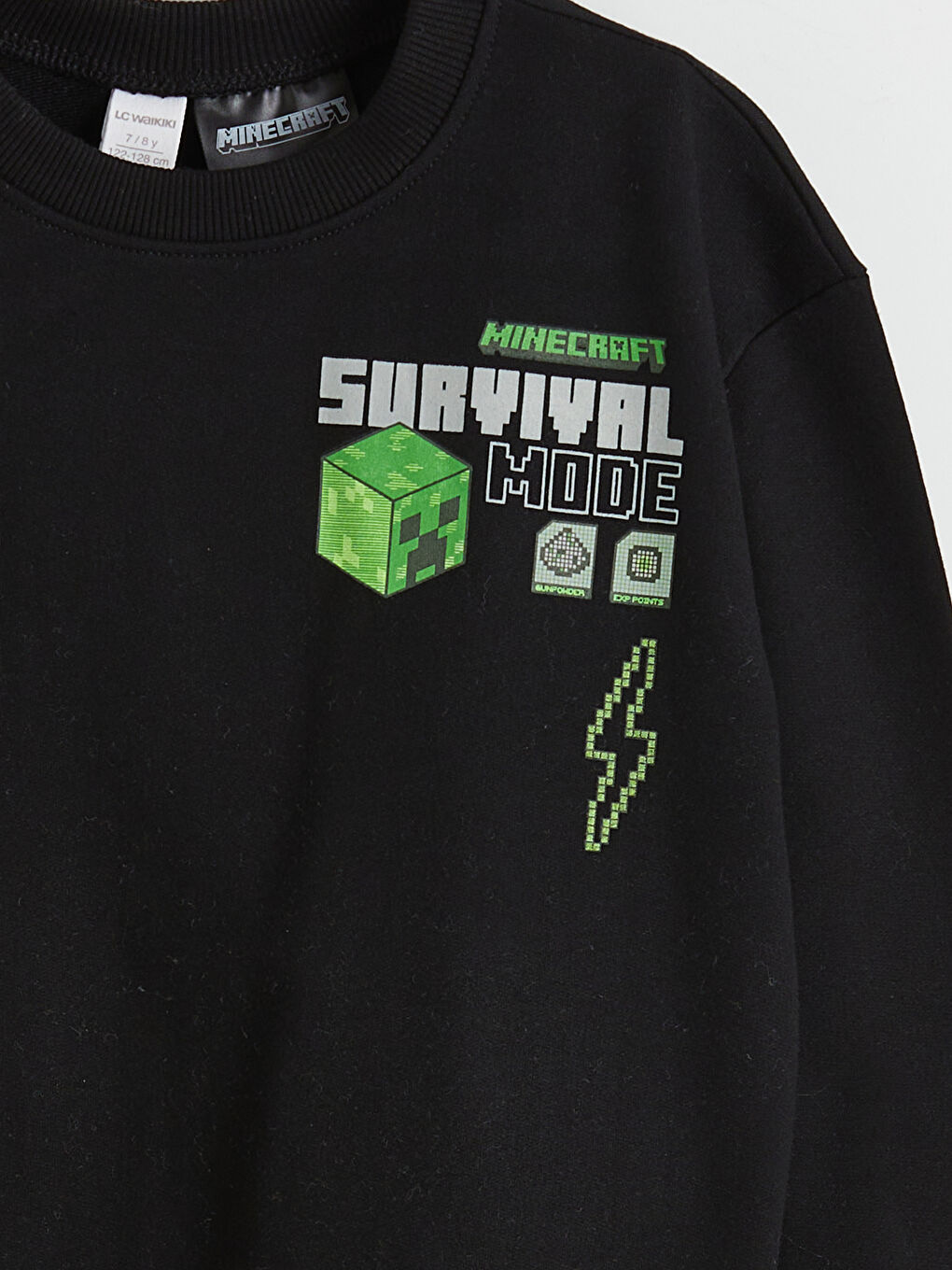 Siyah Minecraft Baskılı Erkek Çocuk Sweatshirt-3