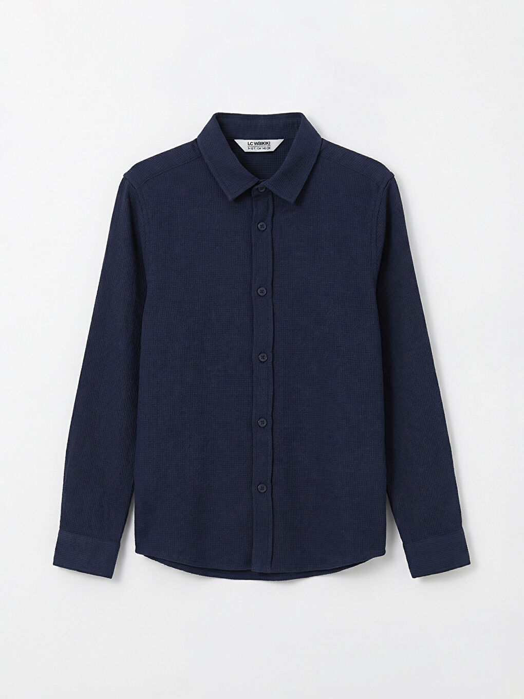 Lacivert Armürlü Erkek Çocuk Gömlek