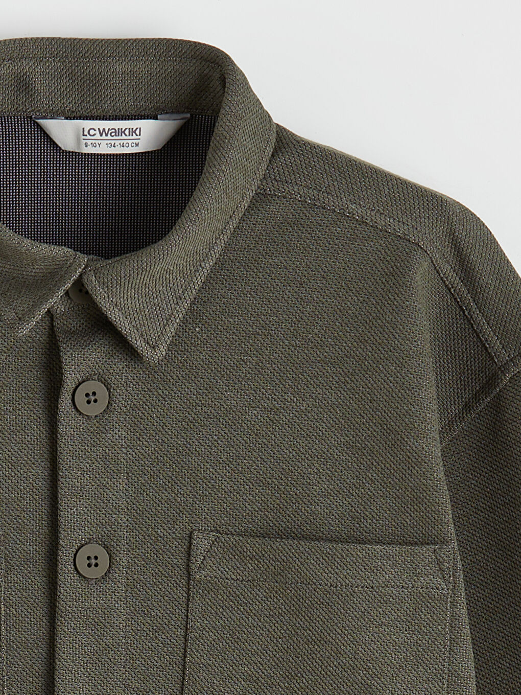 Haki Uzun Kollu Erkek Çocuk Gömlek-1