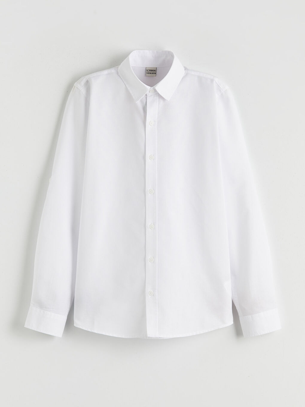Beyaz Basic Uzun Kollu Erkek Çocuk Gömlek