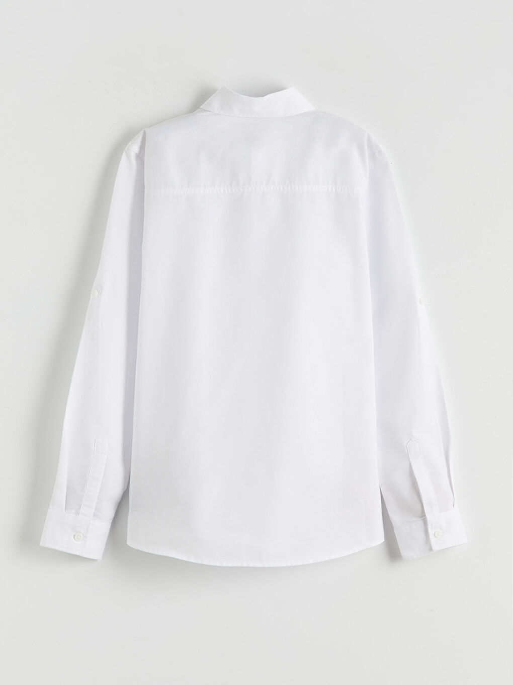 Beyaz Basic Uzun Kollu Erkek Çocuk Gömlek-1