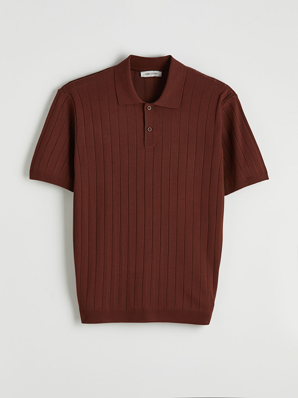 Kahverengi Polo Yaka Erkek Triko Kazak-4