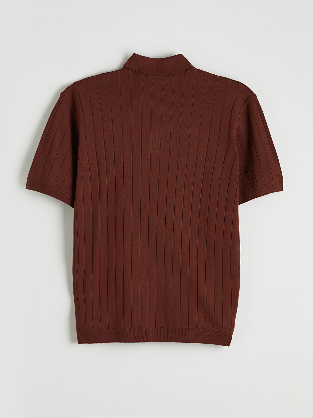 Kahverengi Polo Yaka Erkek Triko Kazak-5