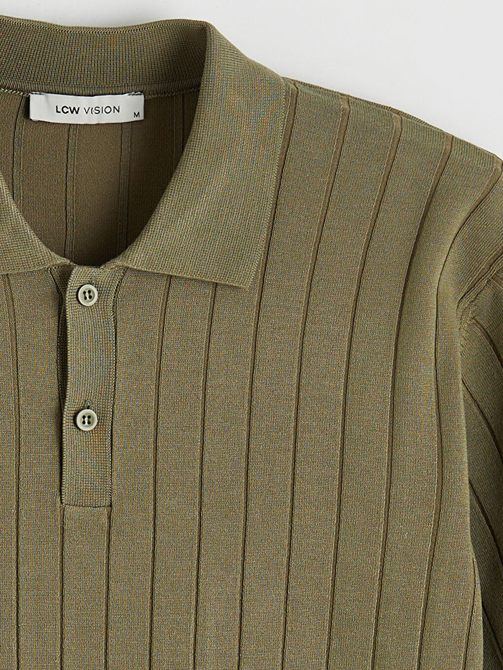 Yeşil Polo Yaka Erkek Triko Kazak-1