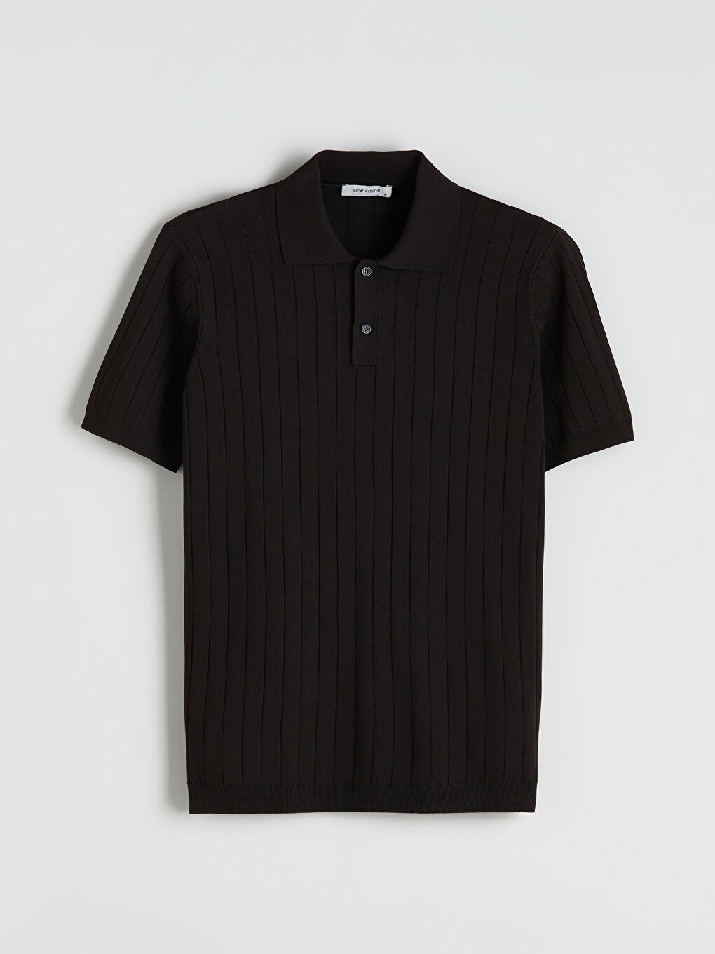 Kahverengi Polo Yaka Kısa Kollu Erkek Triko Kazak-4