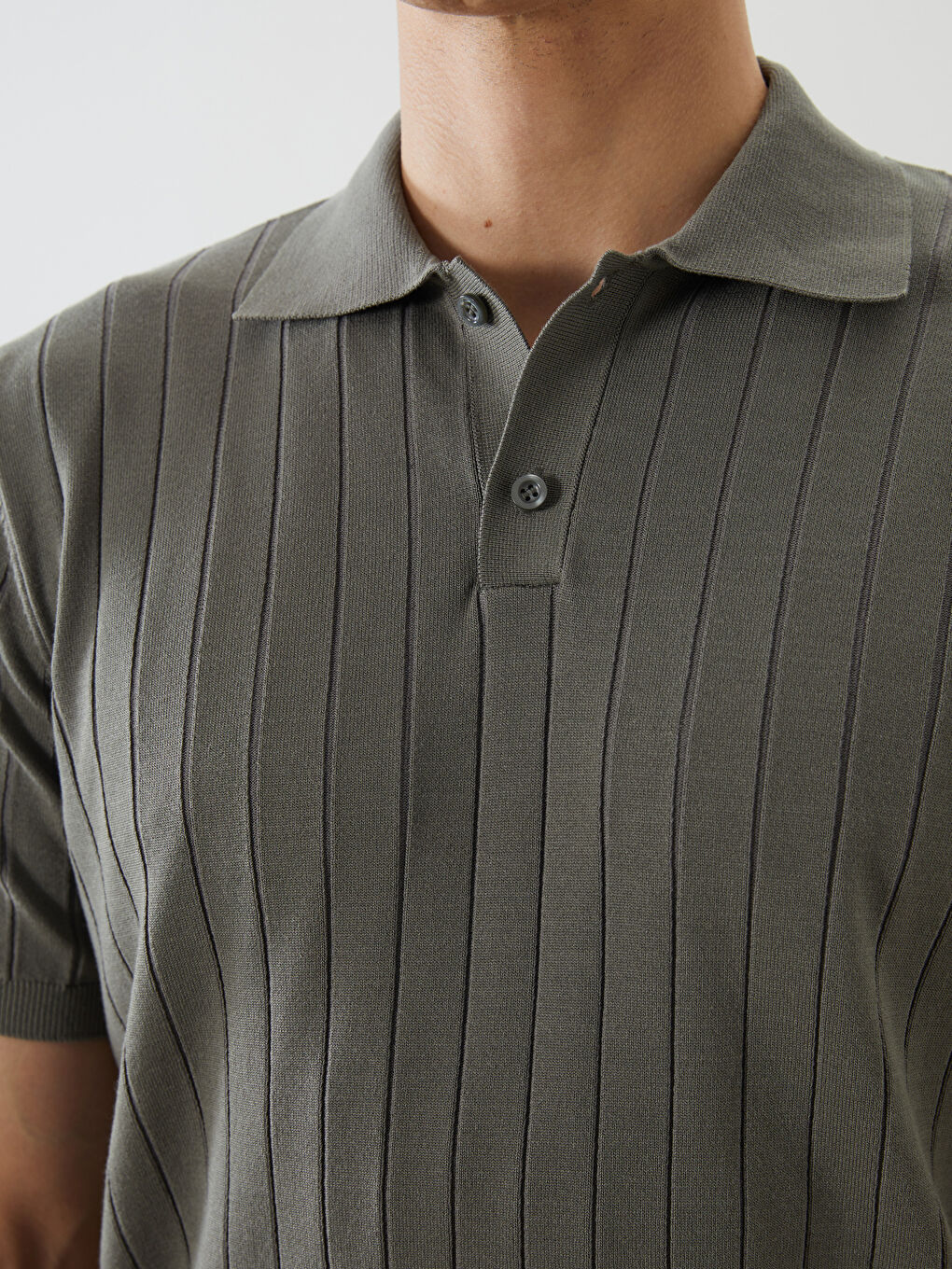 Polo Neck Short Sleeve Men's Knitwear Sweater -S62194Z8-PX2