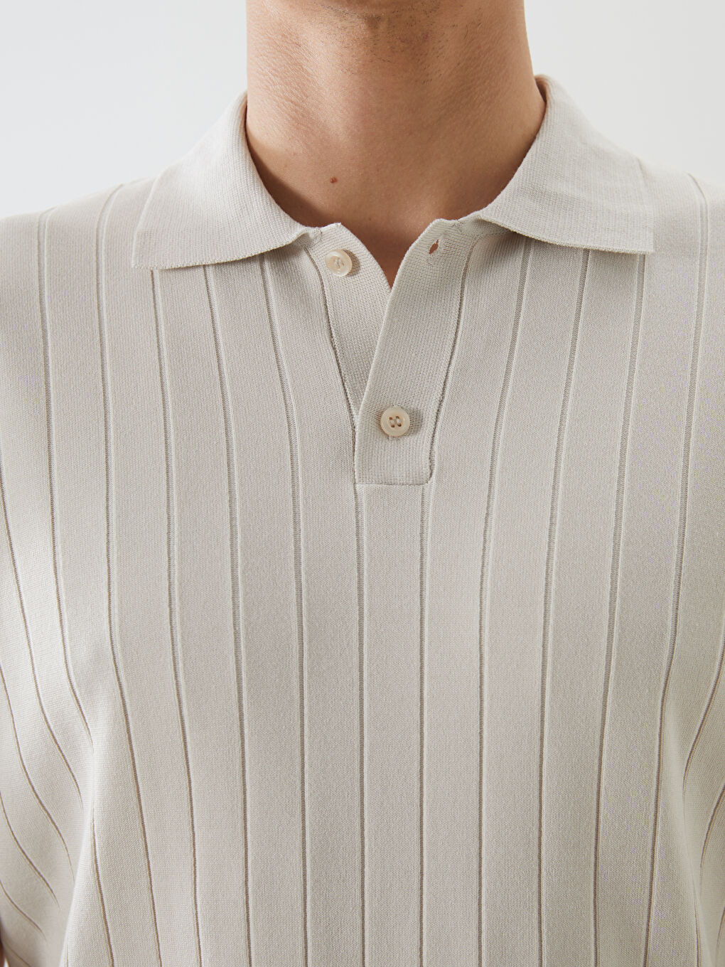 Polo Neck Short Sleeve Men's Knitwear Sweater -S62194Z8-YVP
