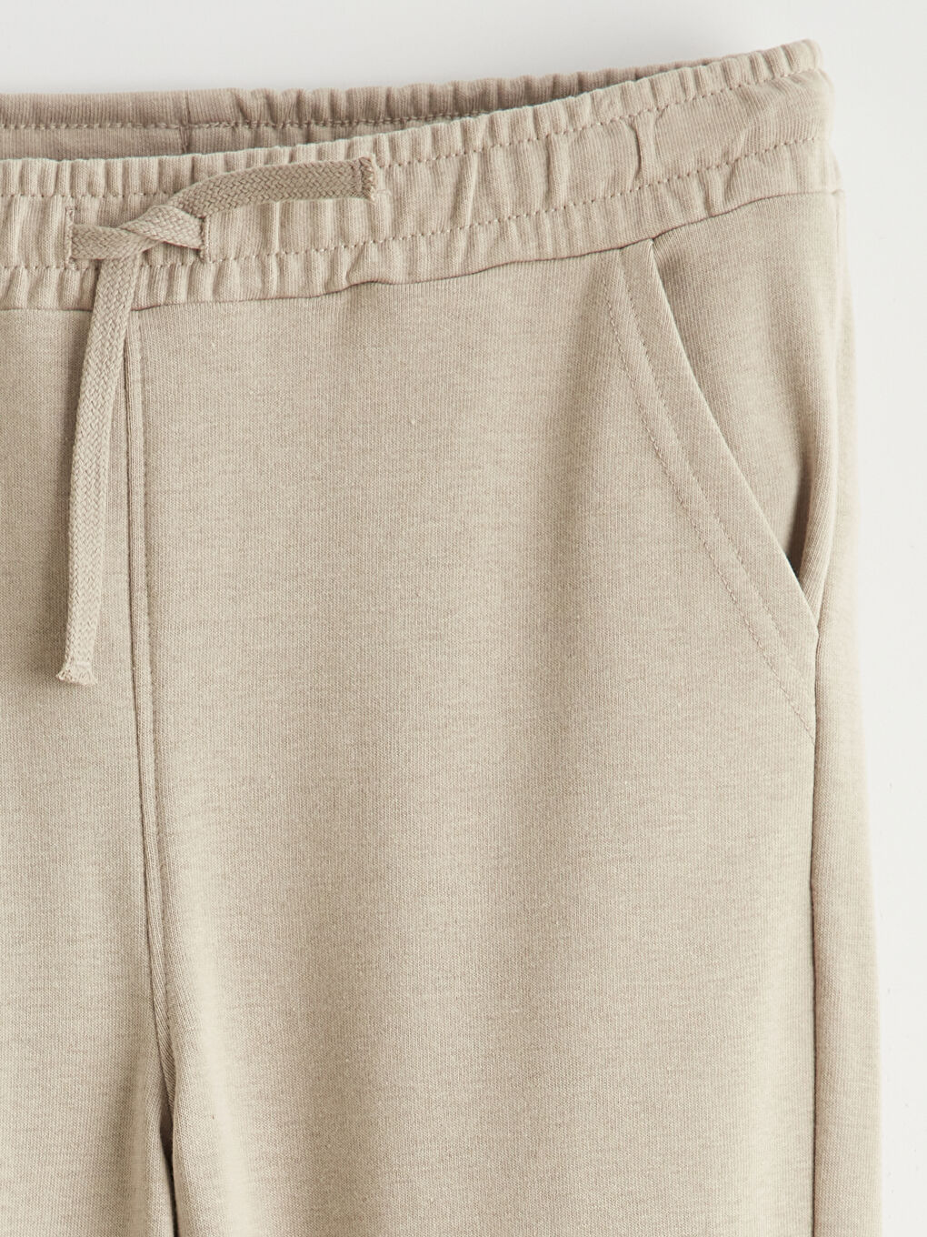 Bej Beli Lastikli Erkek Çocuk Jogger Eşofman Altı-1