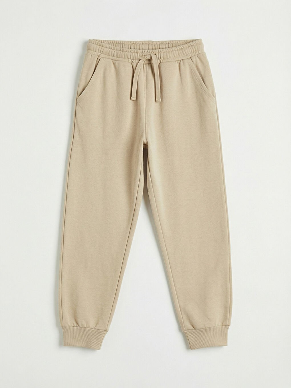 Bej Beli Lastikli Erkek Çocuk Jogger Eşofman Altı