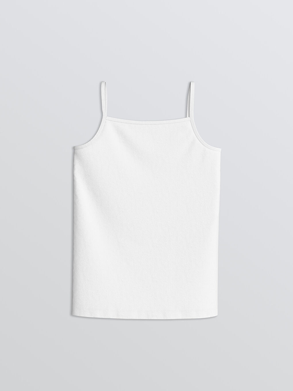 Beyaz İp Askılı Kız Çocuk İç Giyim Atlet 5'li-1