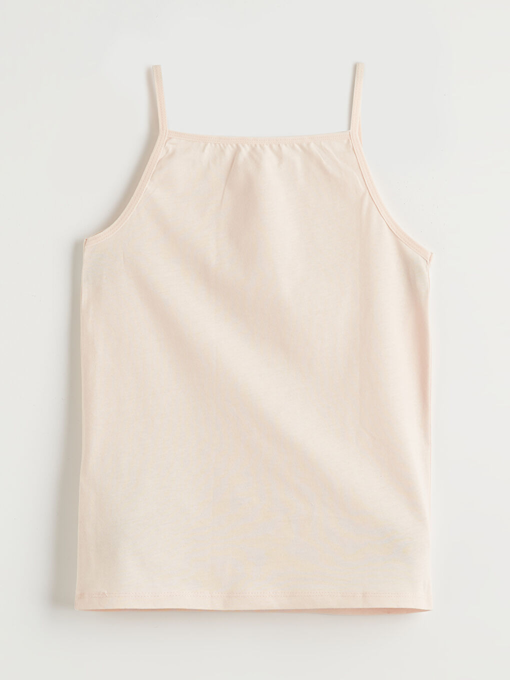 Pembe Kare Yaka İp Askılı Kız Çocuk Atlet-1