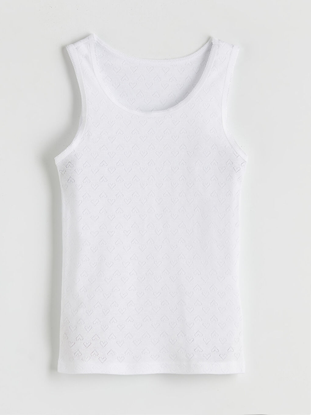 Beyaz Bisiklet Yaka Kız Çocuk Atlet 2'li-1