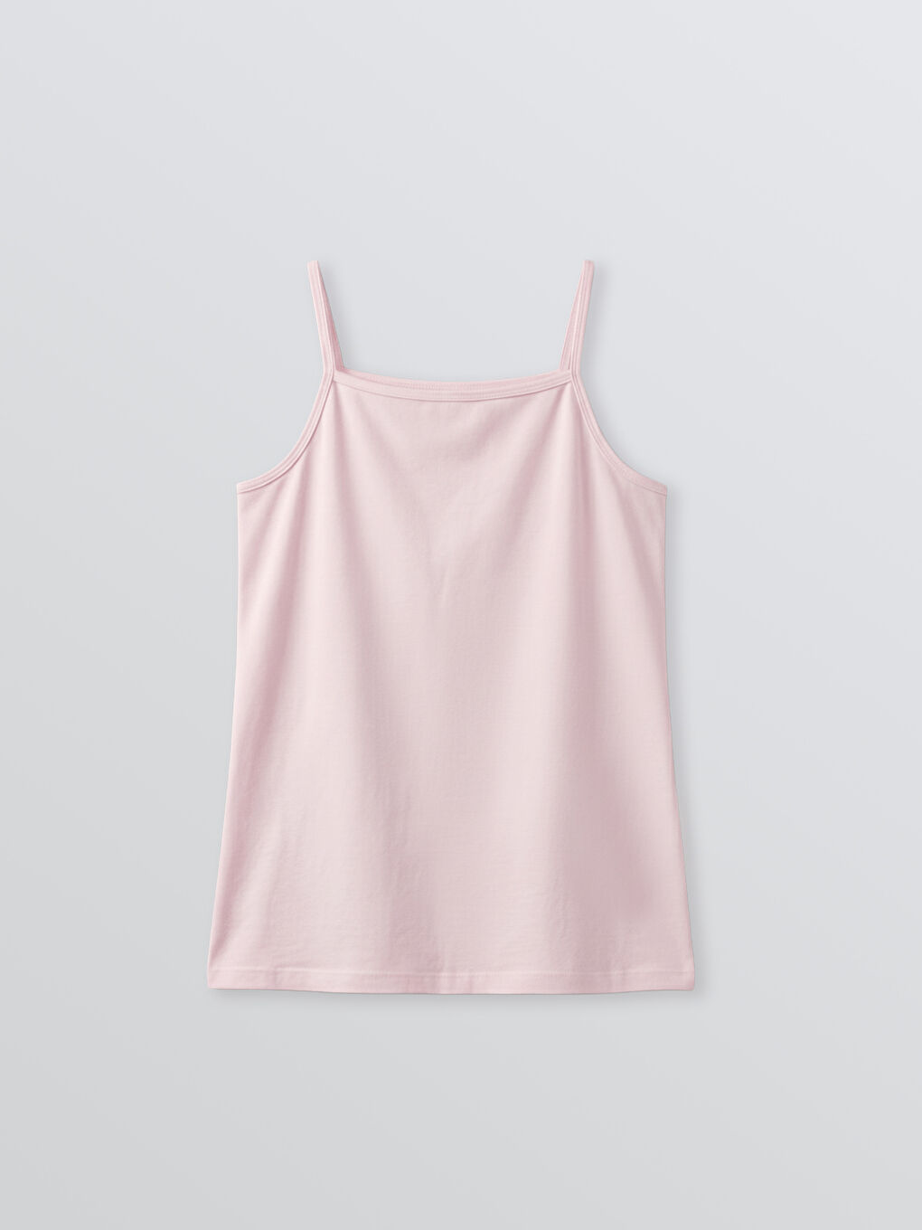 Ekru Kare Yaka Kız Çocuk Atlet 2'li-1