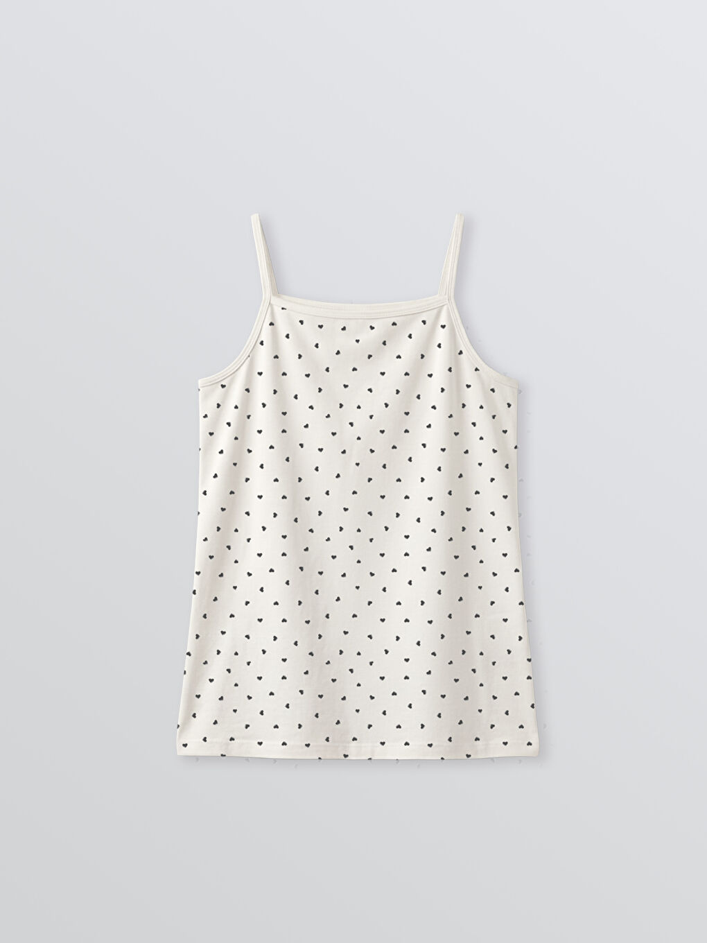 Ekru Kare Yaka Kız Çocuk Atlet 2'li-2