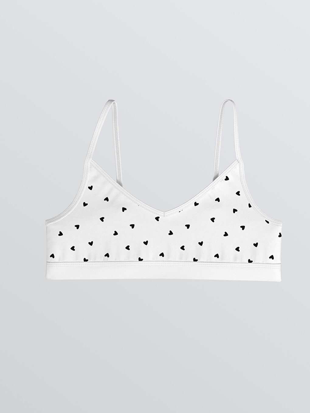 Ekru Kalp Desenli Kız Çocuk Büstiyer 2'li-2