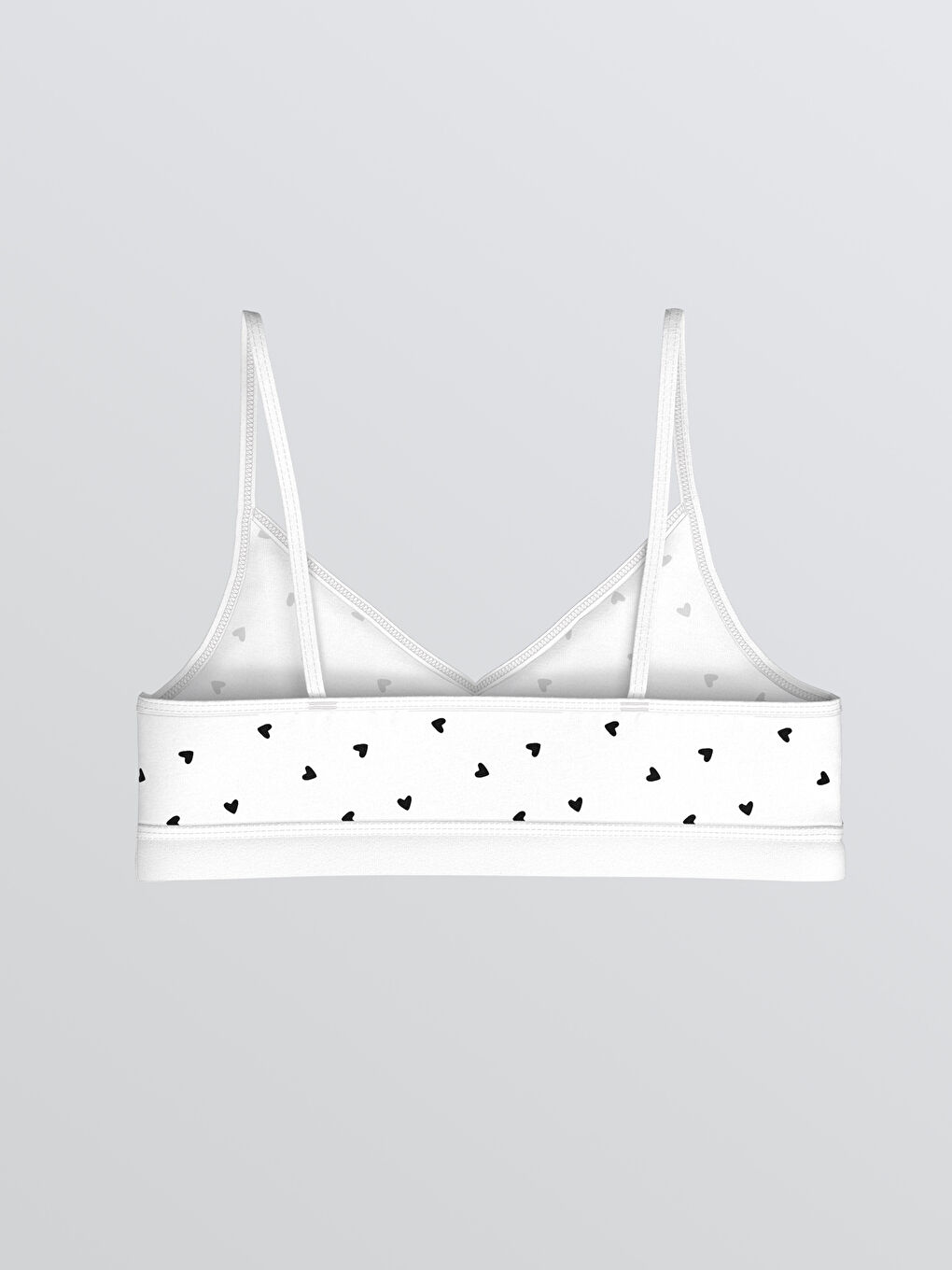 Ekru Kalp Desenli Kız Çocuk Büstiyer 2'li-3