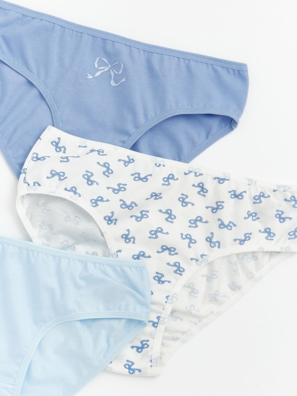 Ekru Desenli Kız Çocuk Külot 3'lü Paket-1