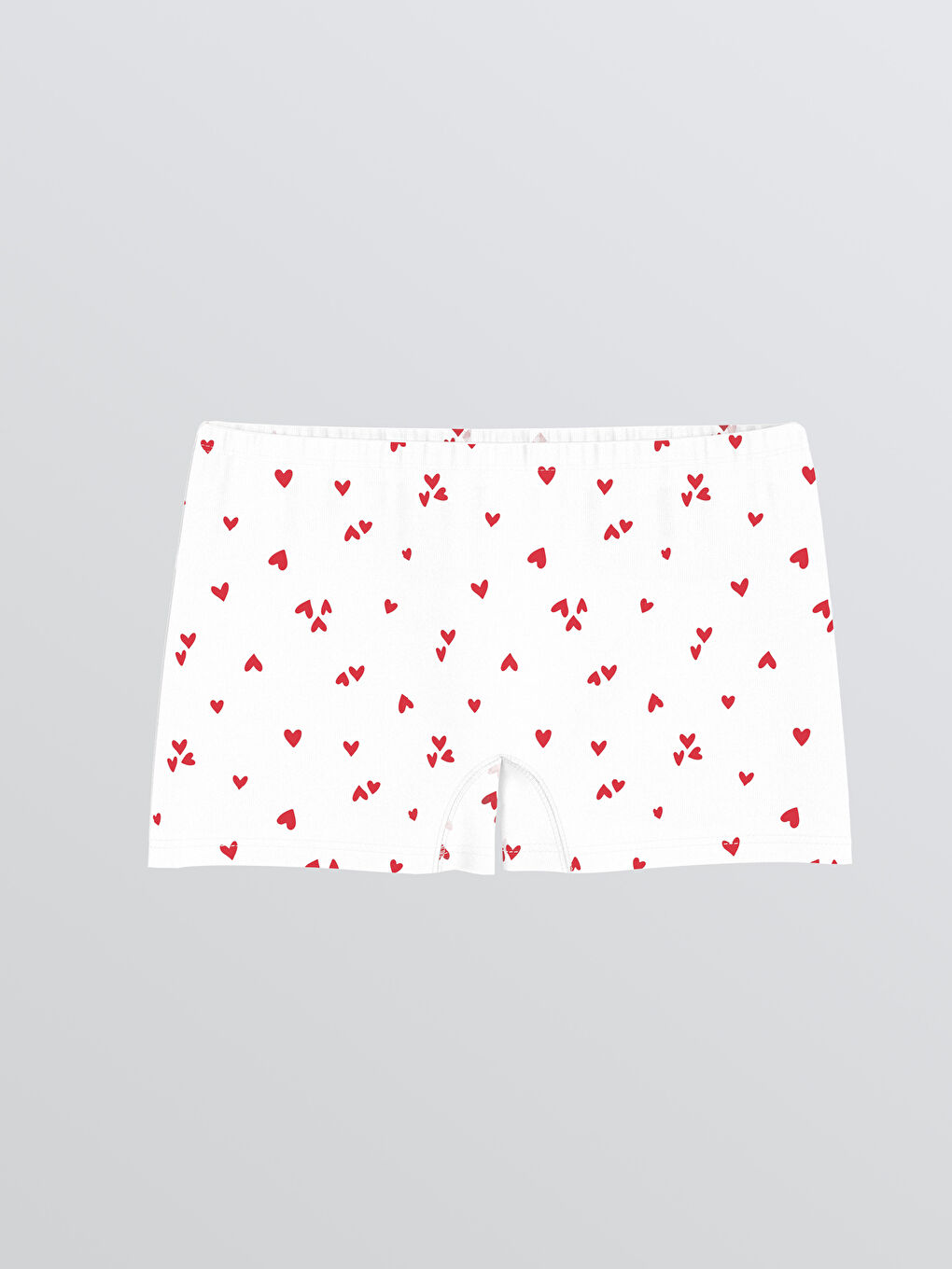 Ekru Kalp Desenli Kız Çocuk Boxer