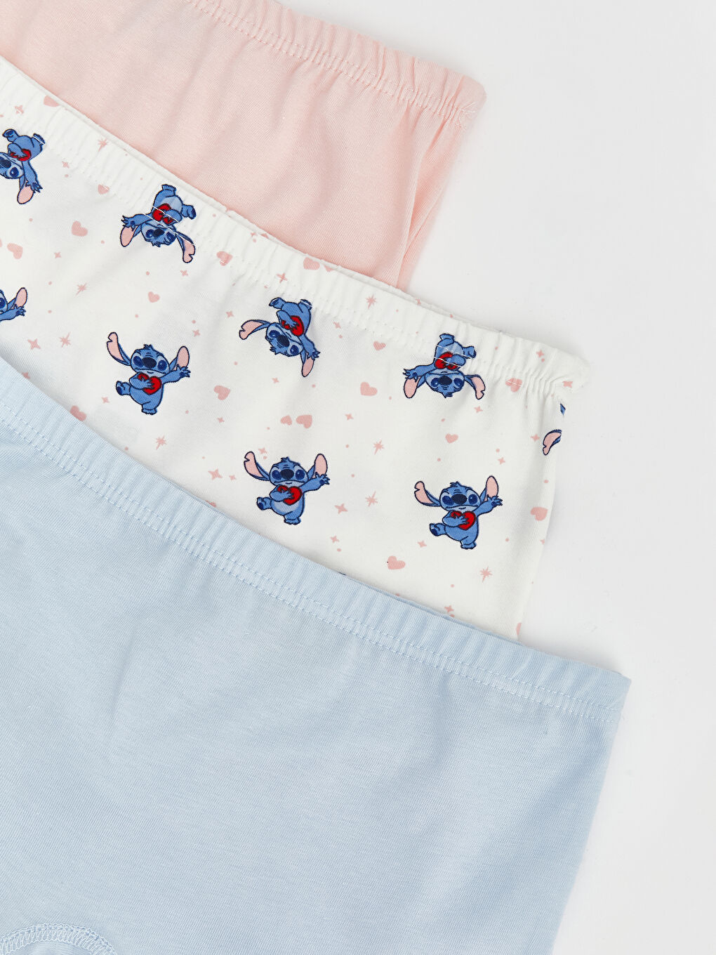 Ekru Stitch ve Angel Baskılı Kız Çocuk 3'lü Boxer-5