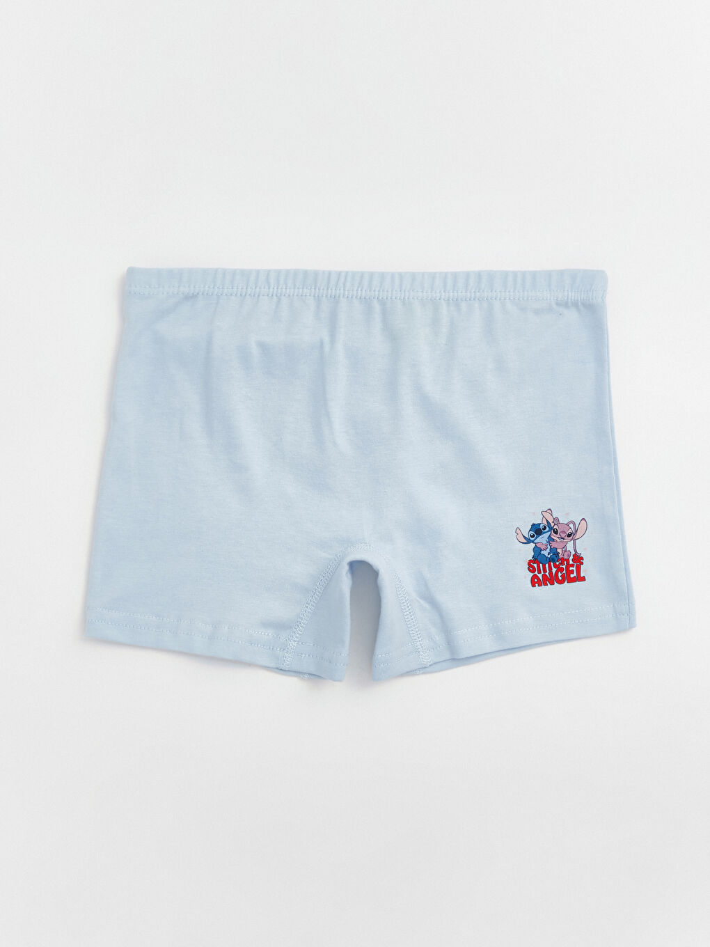 Ekru Stitch ve Angel Baskılı Kız Çocuk 3'lü Boxer-1