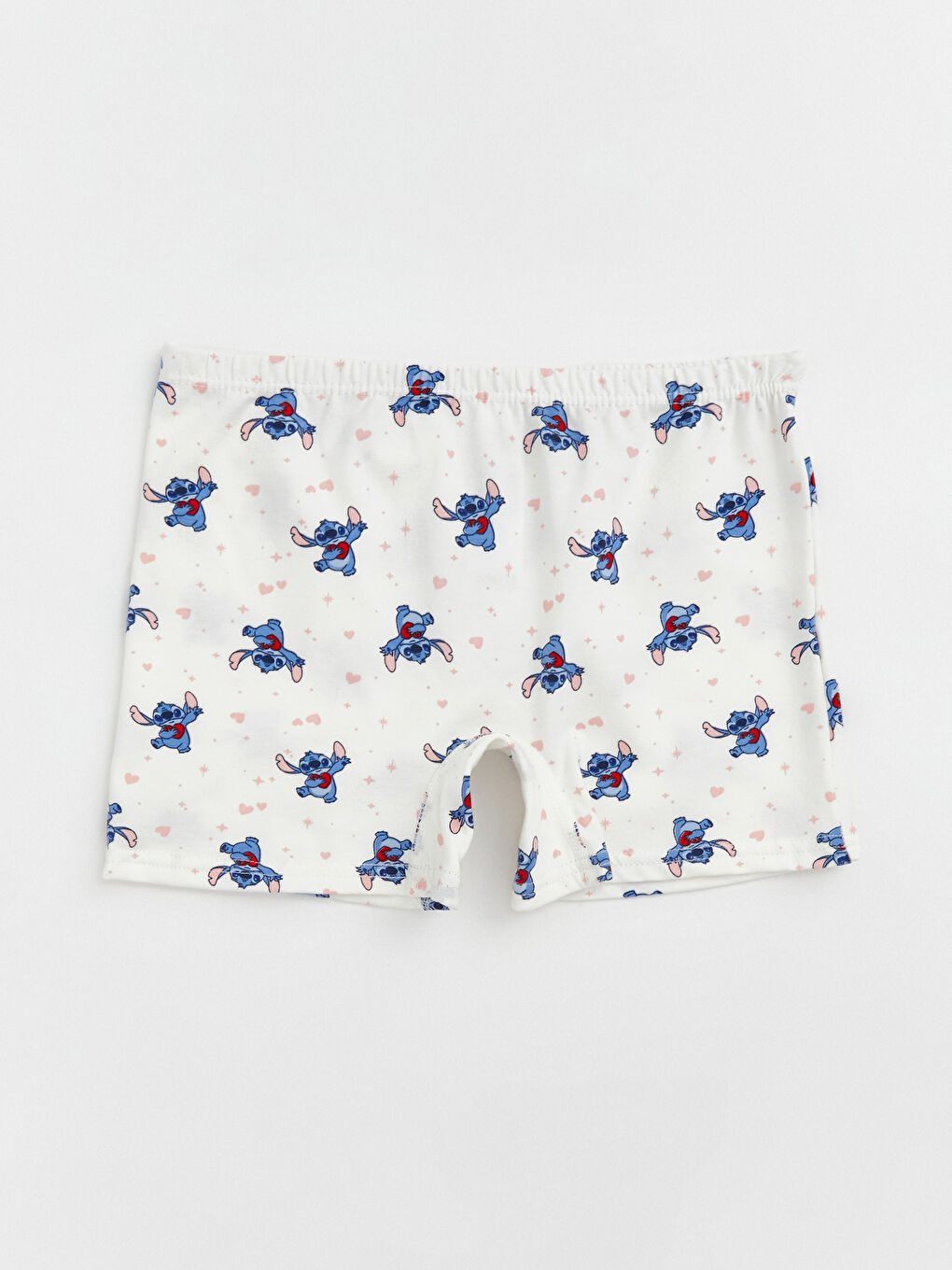 Ekru Stitch ve Angel Baskılı Kız Çocuk 3'lü Boxer-2