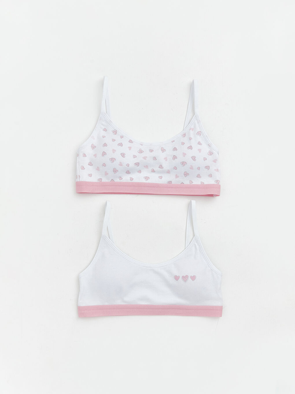 Beyaz Baskılı Kız Çocuk Büstiyer 2'li