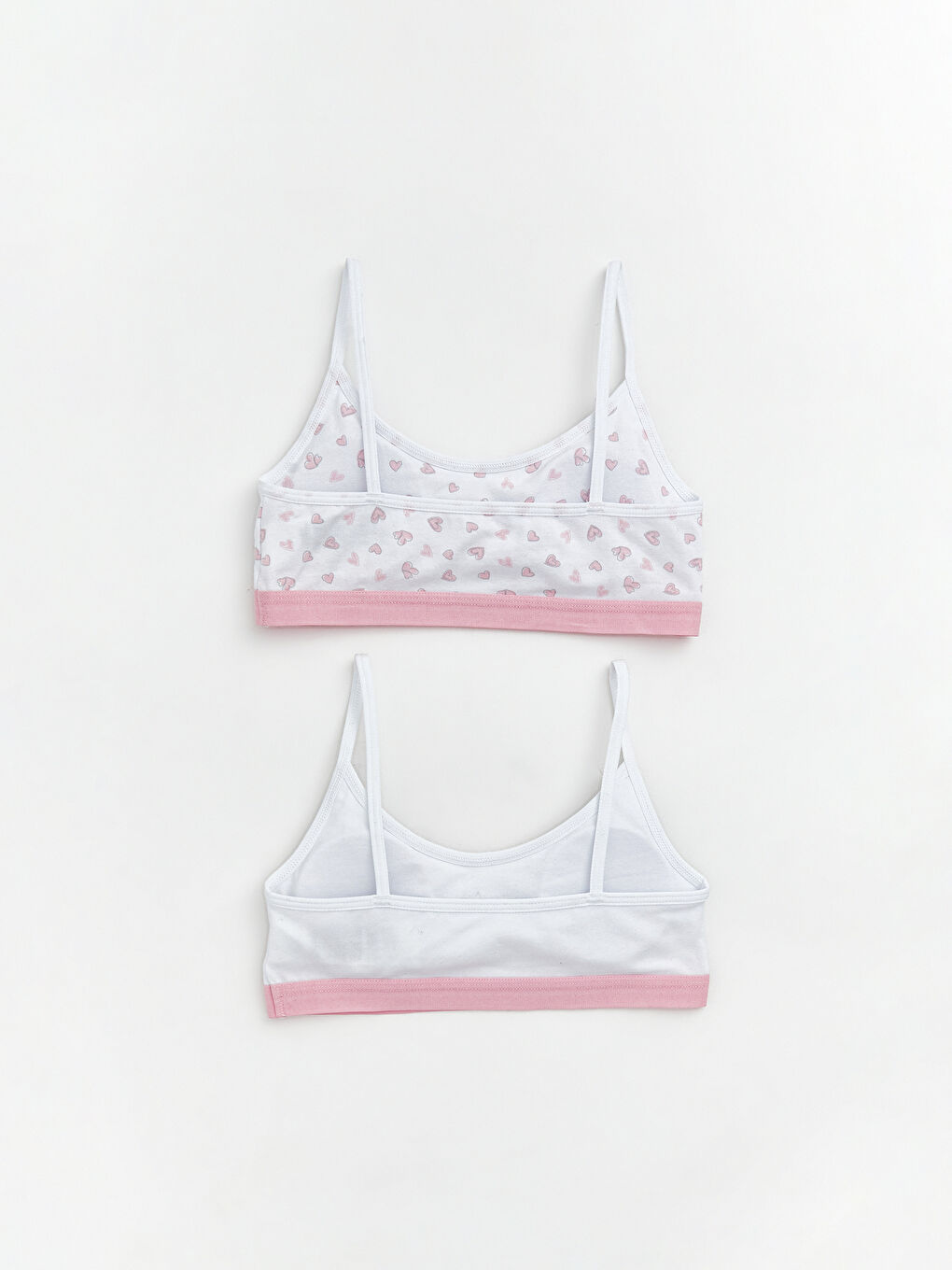 Beyaz Baskılı Kız Çocuk Büstiyer 2'li-1