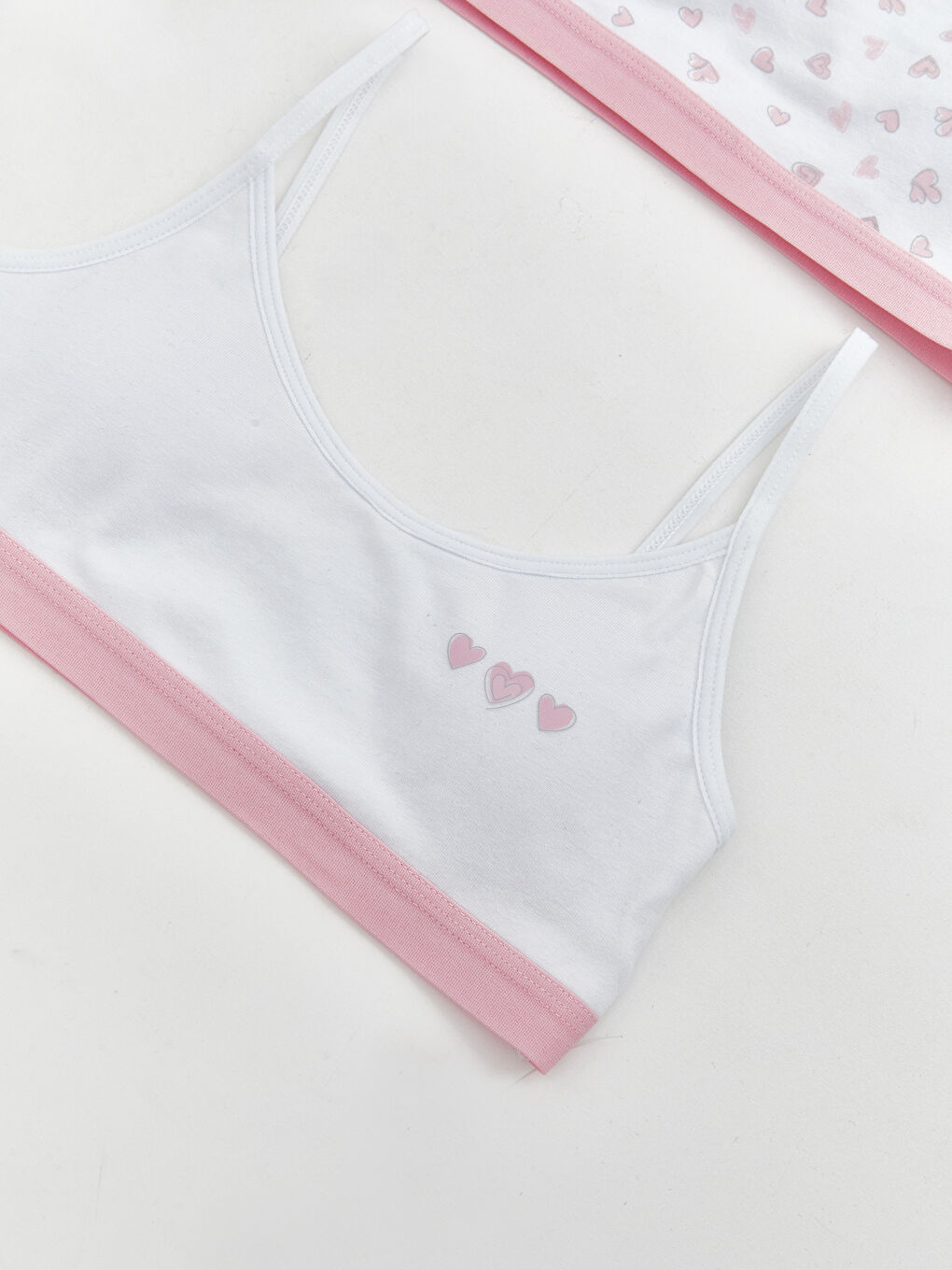 Beyaz Baskılı Kız Çocuk Büstiyer 2'li-2