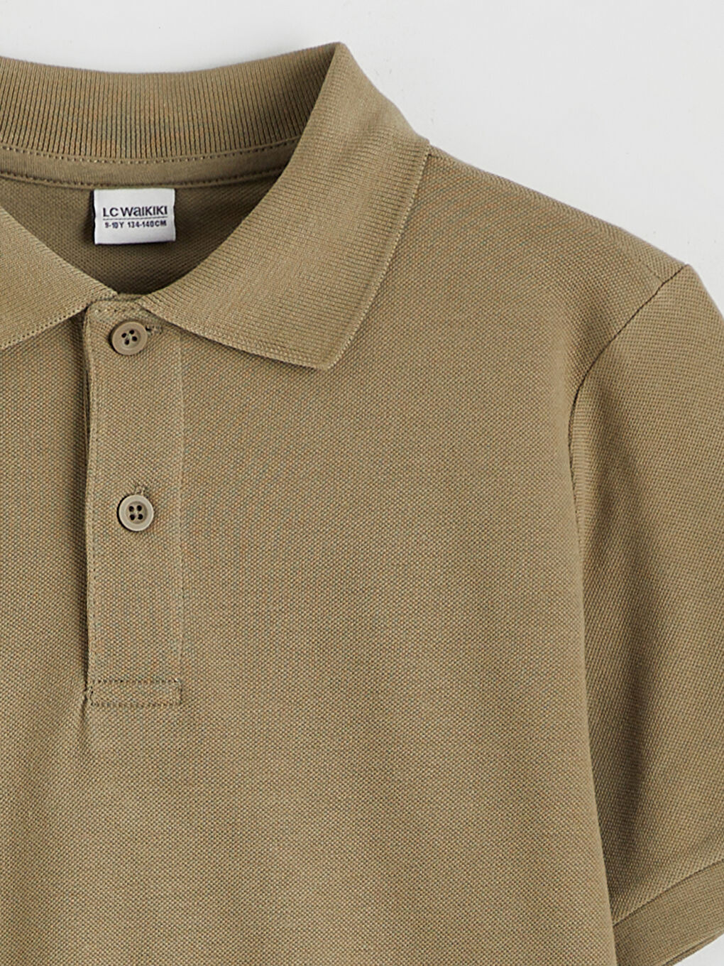 Haki Polo Yaka Erkek Çocuk Tişört	-1