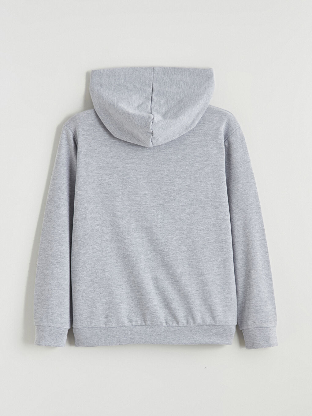 Gri Kapüşonlu Erkek Çocuk Fermuarlı Sweatshirt-2