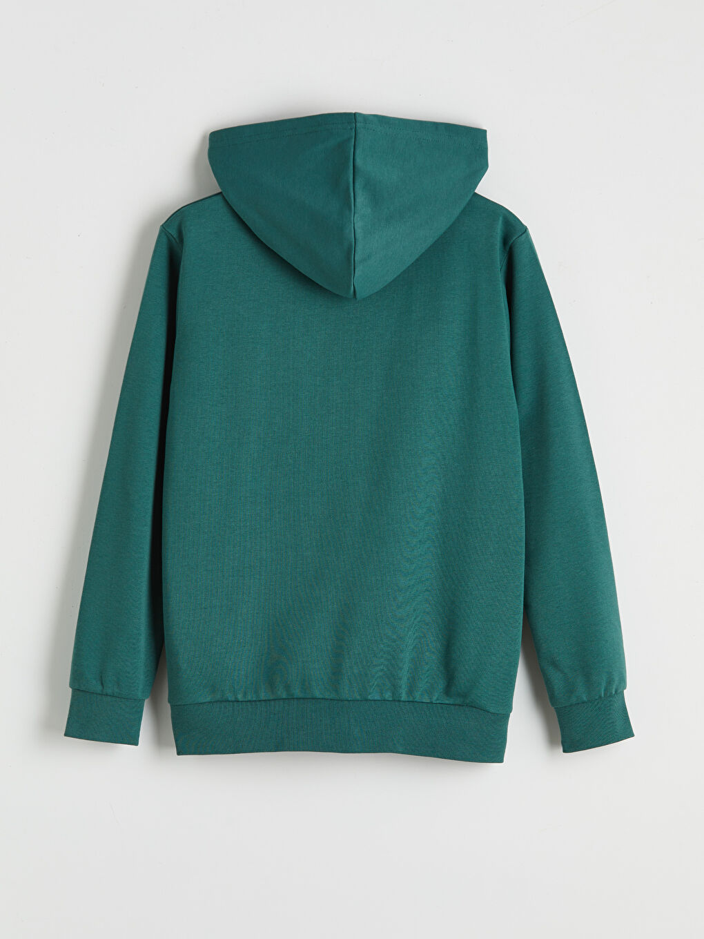 Yeşil Kapüşonlu Erkek Çocuk Fermuarlı Sweatshirt-1