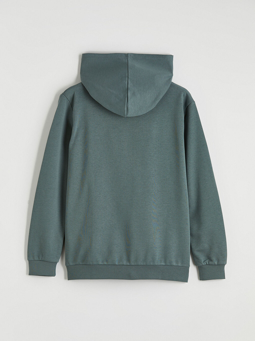 Yeşil Kapüşonlu Erkek Çocuk Fermuarlı Sweatshirt-2