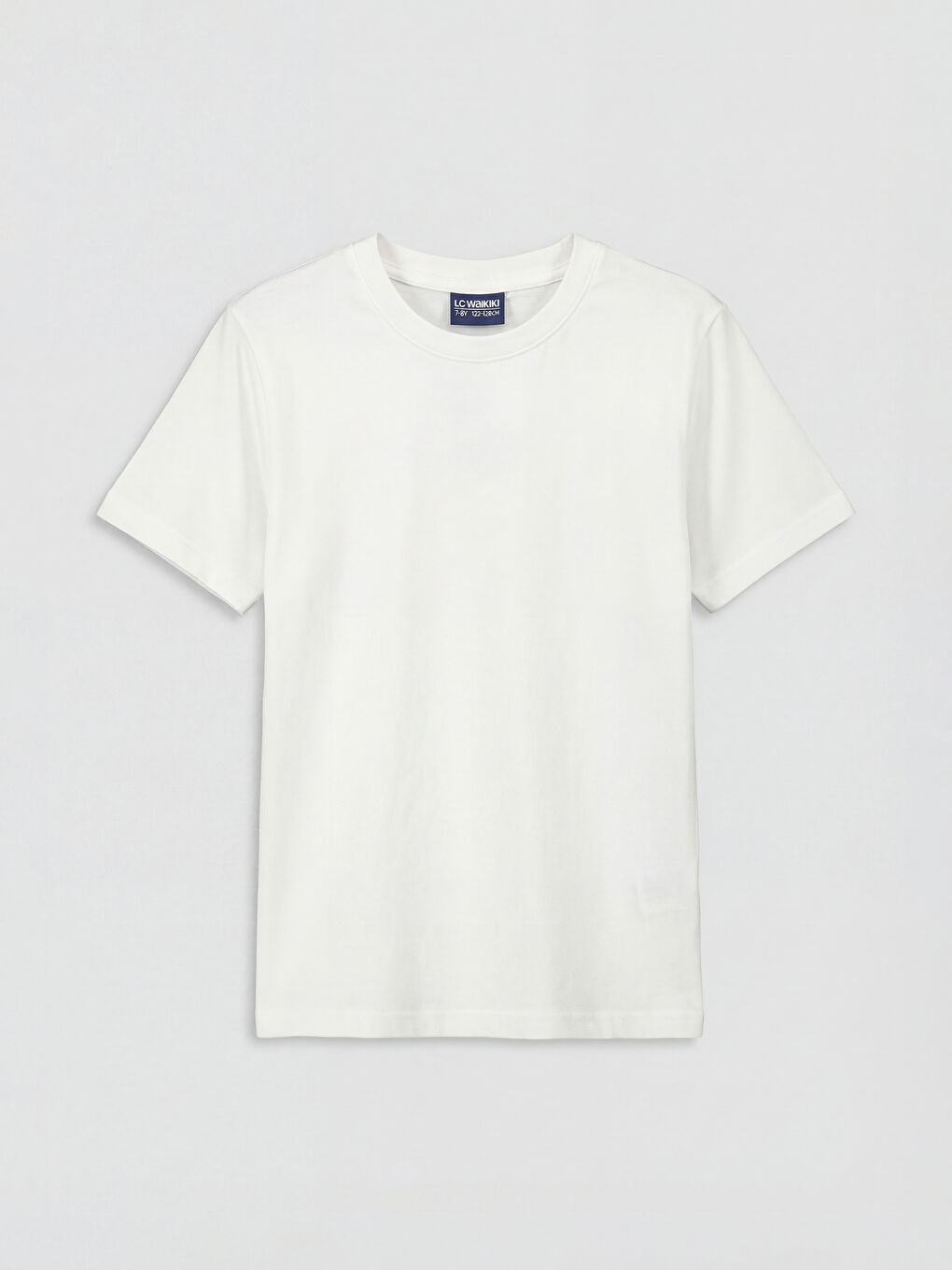 Ekru Bisiklet Yaka Kısa Kollu Erkek Çocuk Tişört