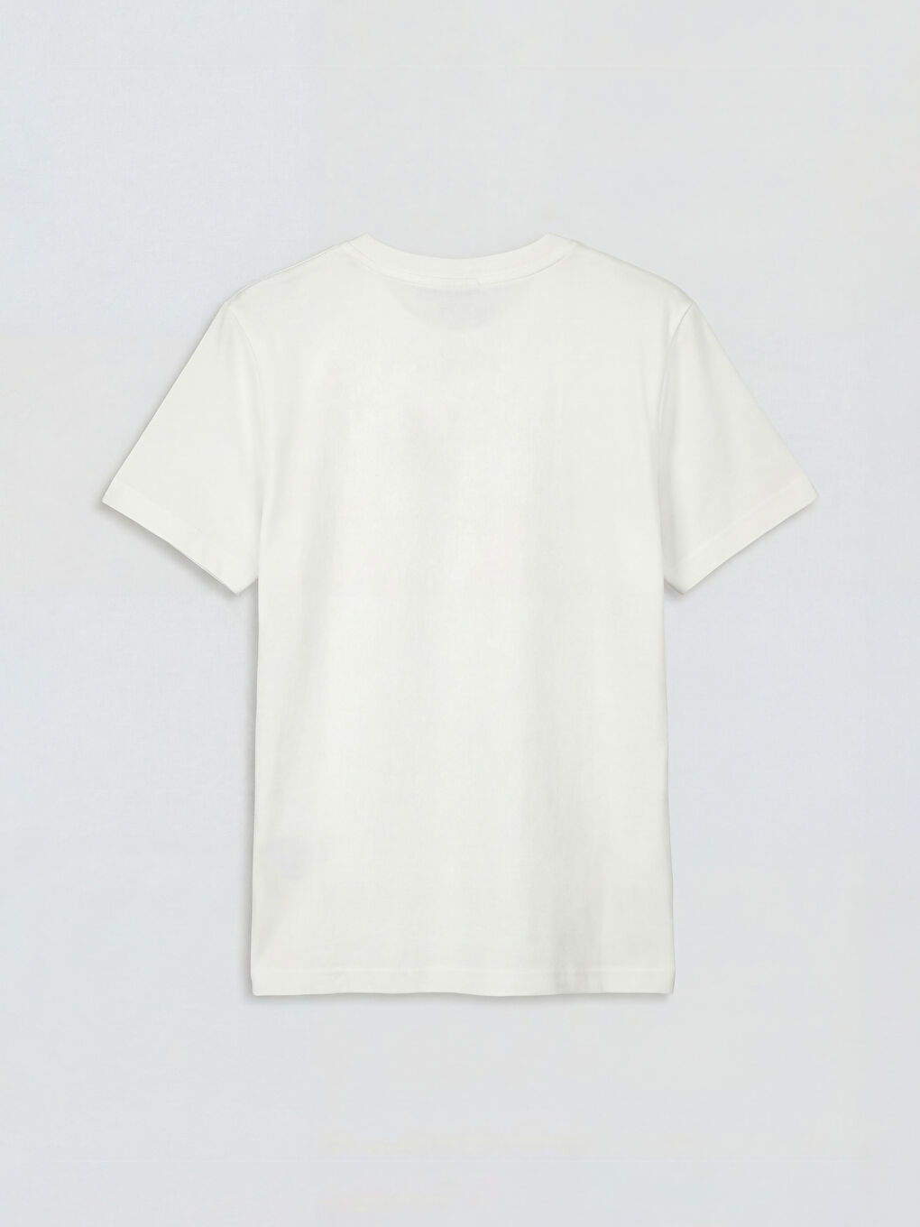 Ekru Bisiklet Yaka Kısa Kollu Erkek Çocuk Tişört-1