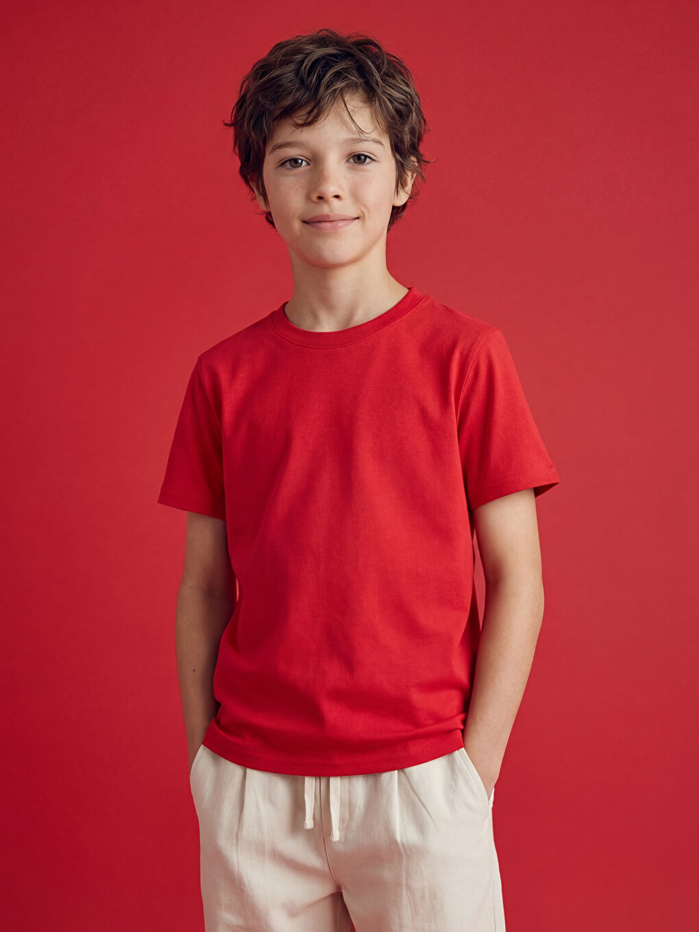 Kırmızı Basic Erkek Çocuk Tişört