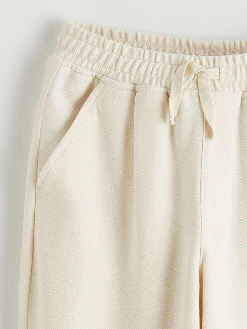 Ekru Beli Lastikli Erkek Çocuk Pantolon-1