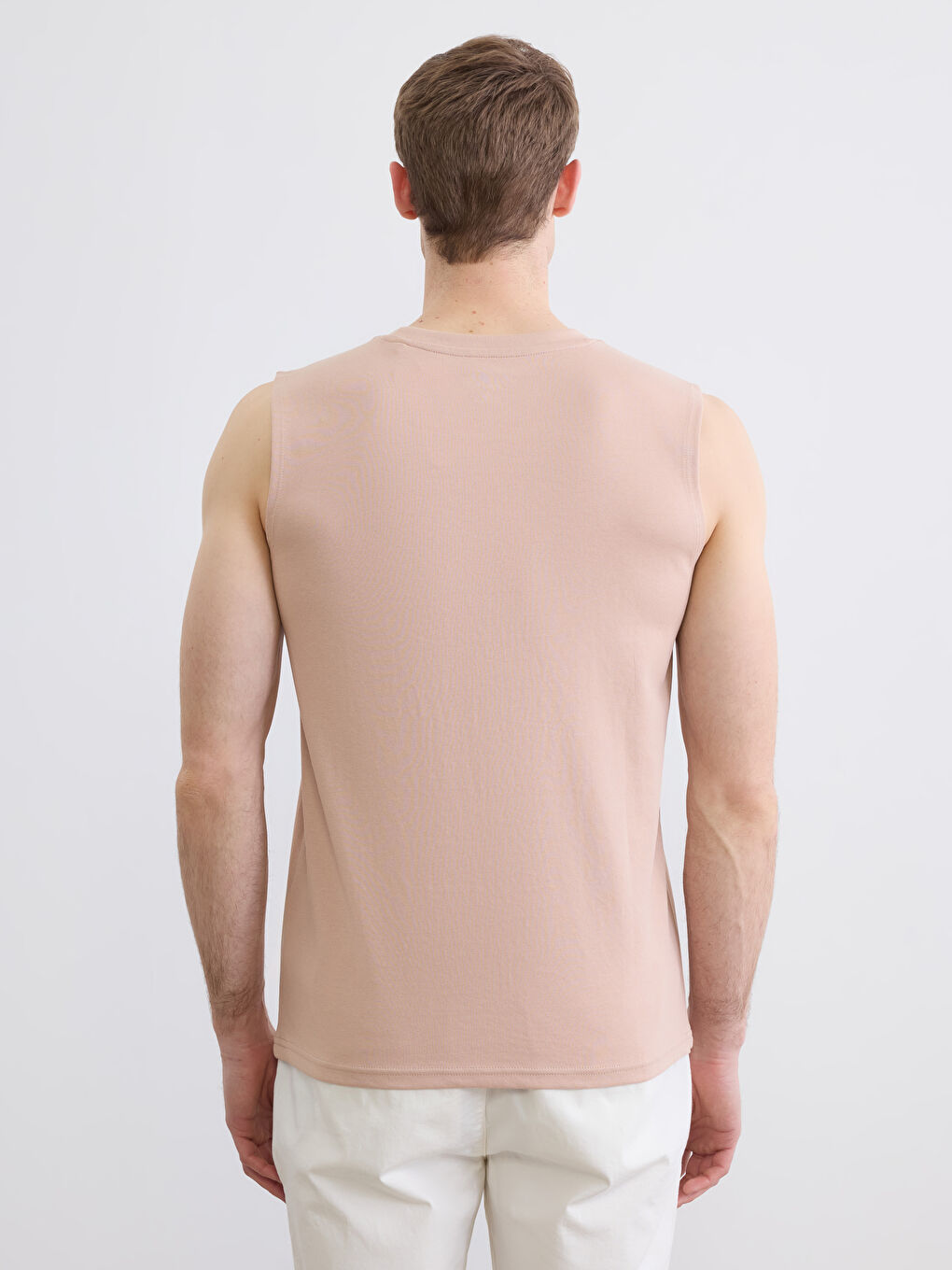 Pembe Bisiklet Yaka Kolsuz Erkek Tişört-3