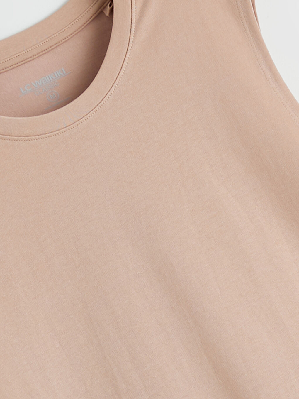 Pembe Bisiklet Yaka Kolsuz Erkek Tişört-5