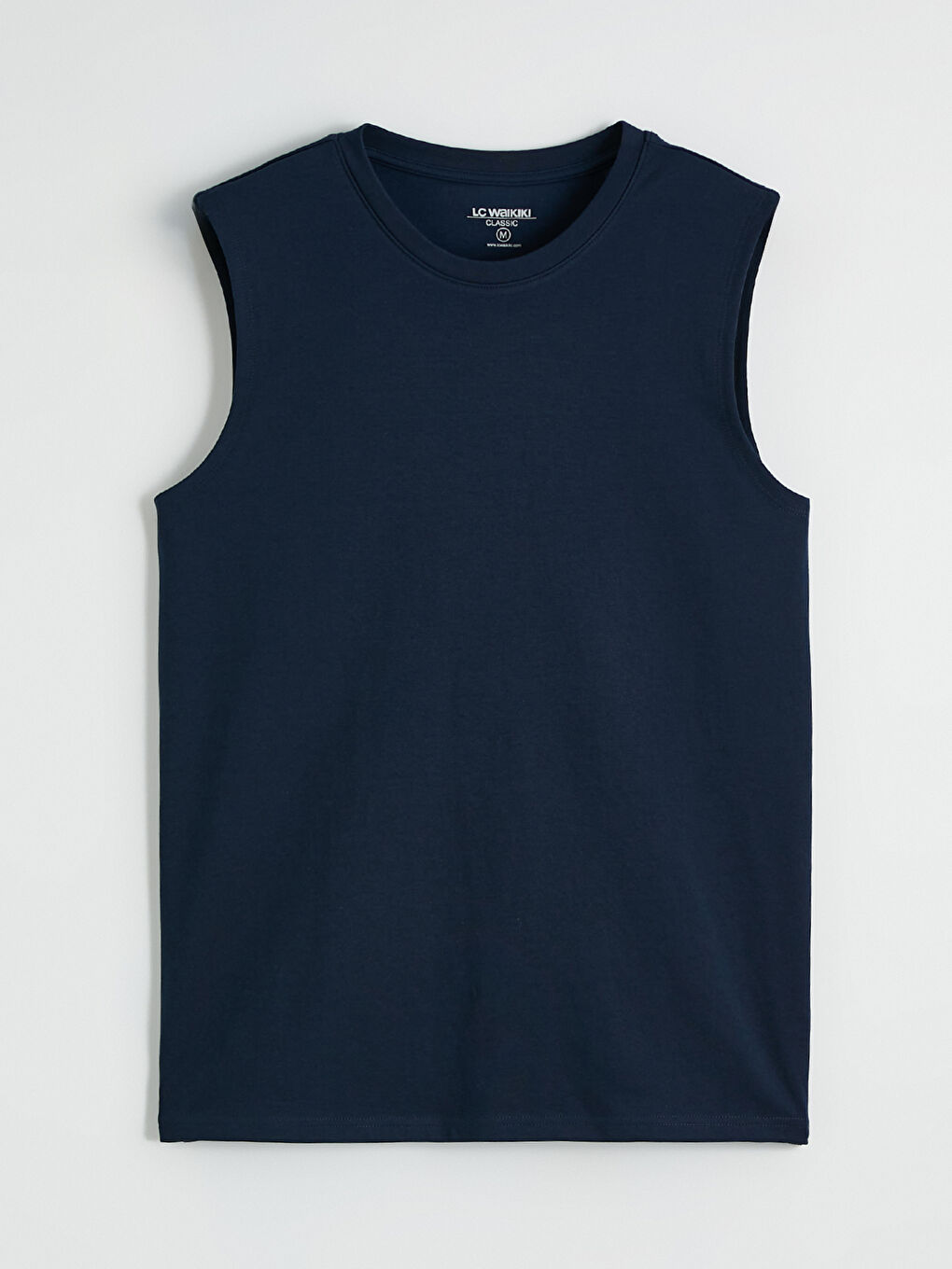 Lacivert Bisiklet Yaka Kolsuz Erkek Tişört