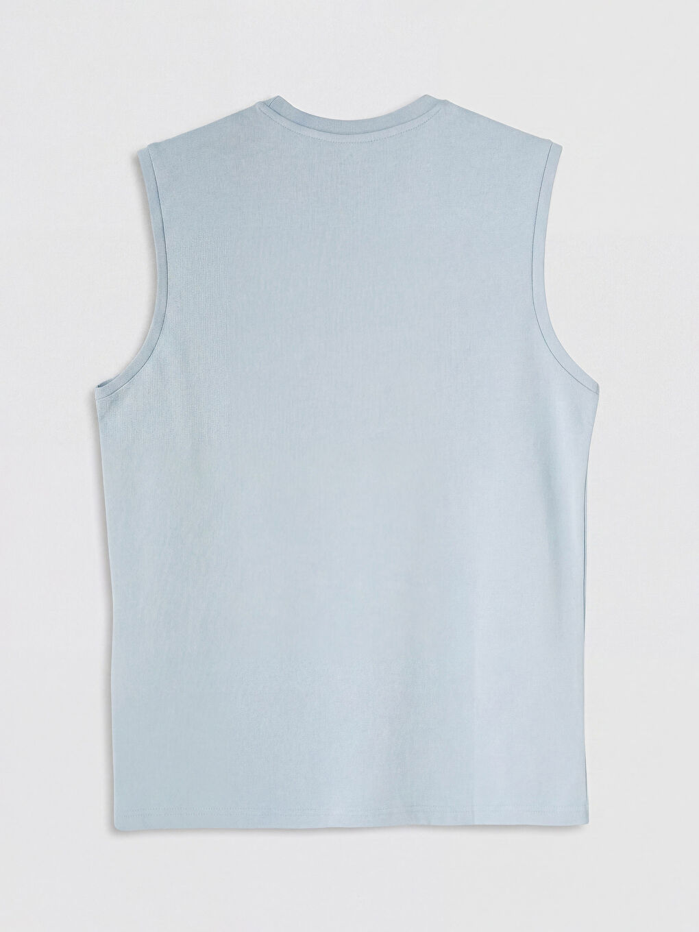 Mavi Bisiklet Yaka Erkek Kolsuz Tişört-1