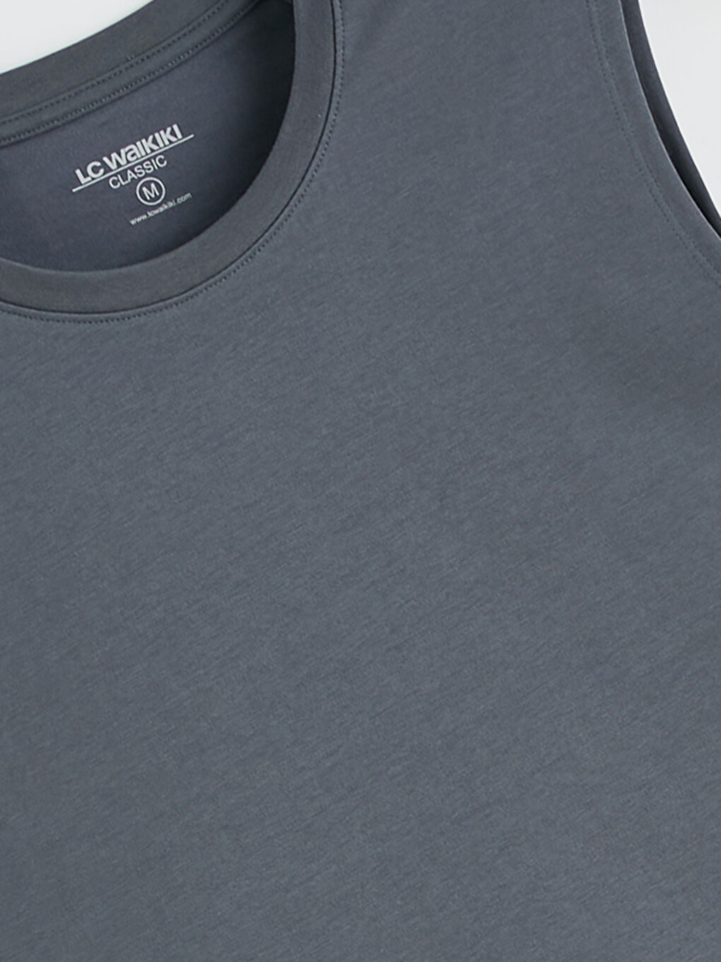 Gri Bisiklet Yaka Erkek Kolsuz Tişört-5