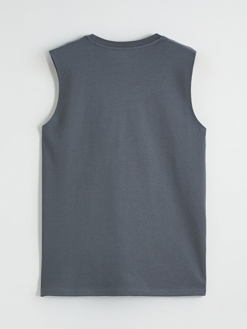 Gri Bisiklet Yaka Erkek Kolsuz Tişört-6